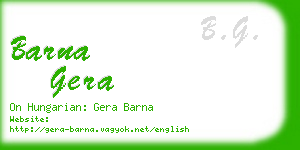 barna gera business card